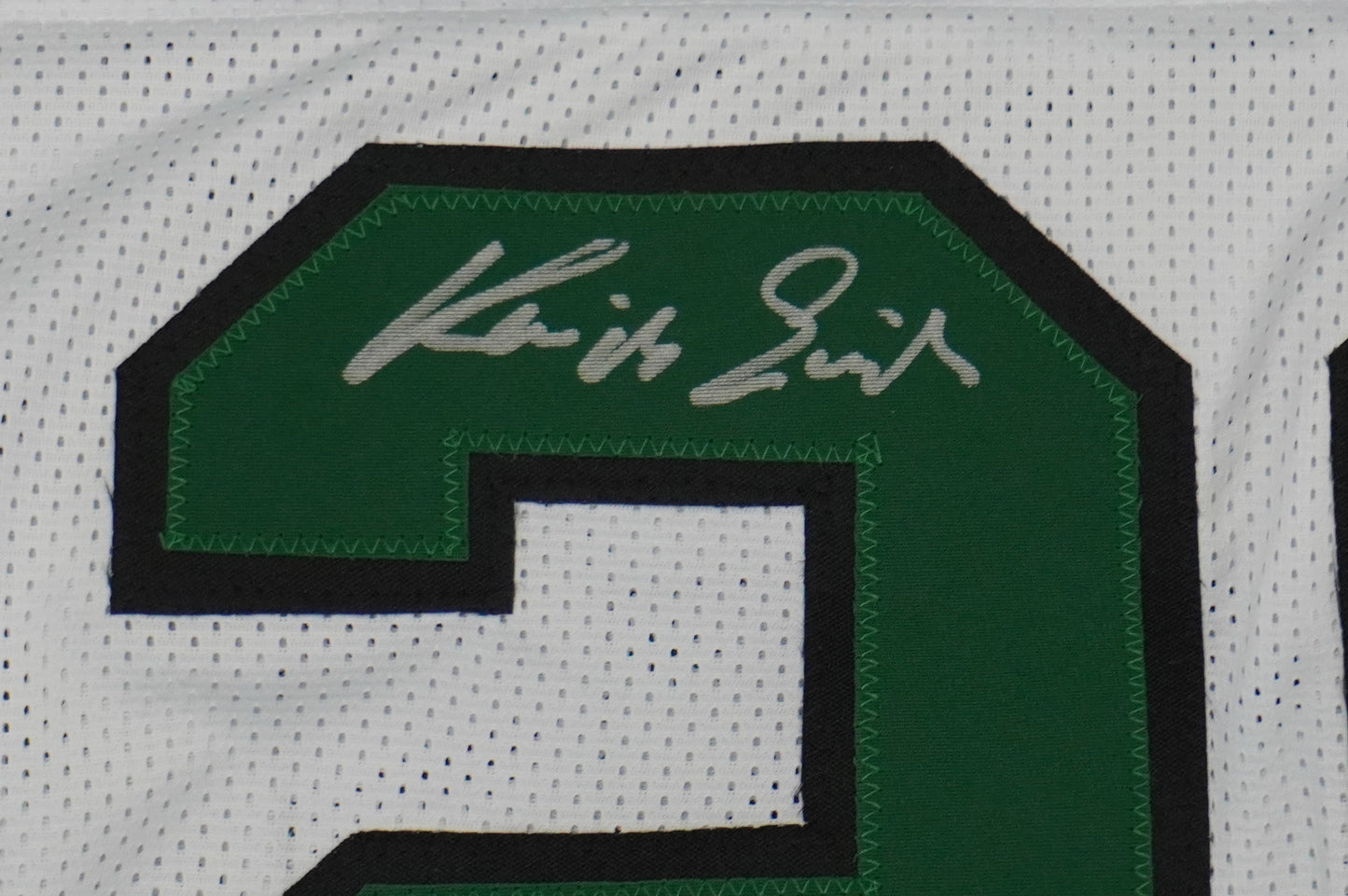 KEVIN VON ERICH ADKISSON NORTH TEXAS MEAN GREEN SIGNED White JERSEY Size XL BAS