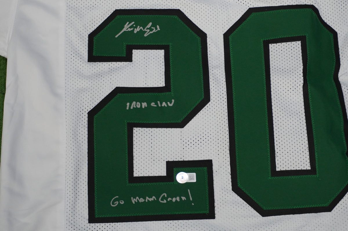 KEVIN VON ERICH ADKISSON NORTH TEXAS MEAN GREEN SIGNED White JERSEY Size L BAS