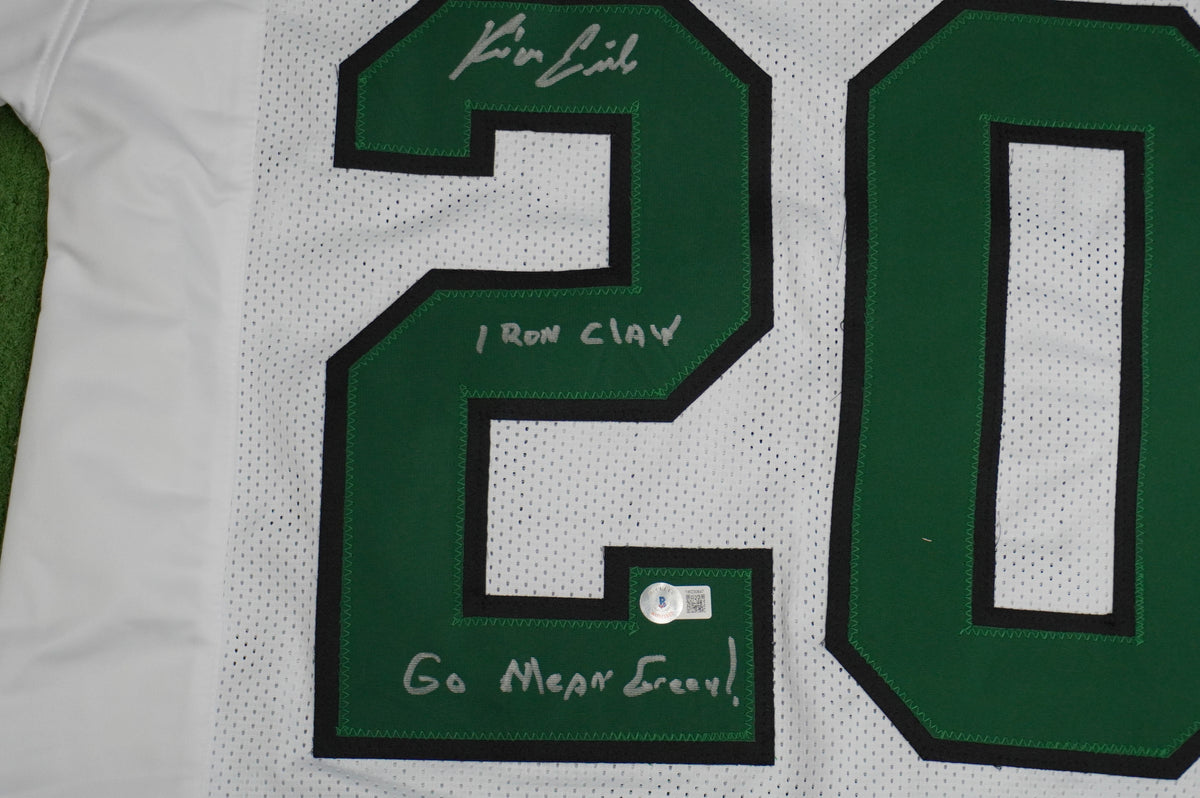 KEVIN VON ERICH ADKISSON NORTH TEXAS MEAN GREEN SIGNED White JERSEY Size L BAS