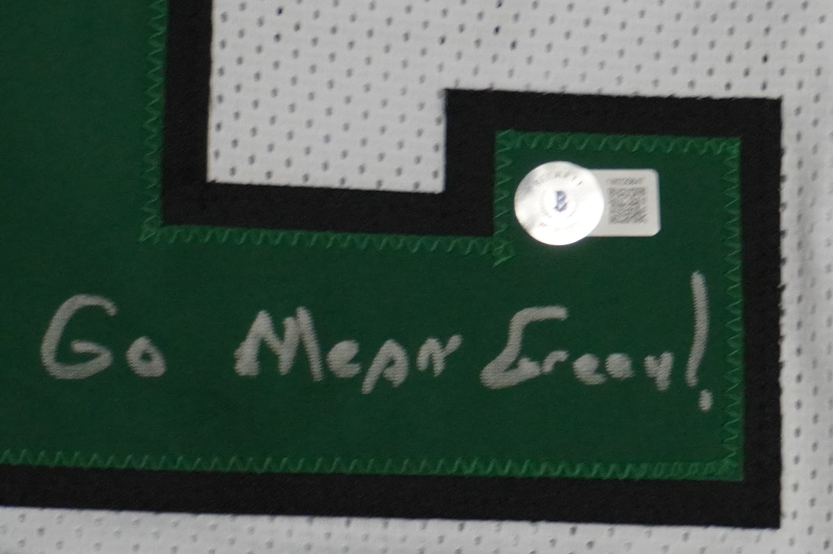 KEVIN VON ERICH ADKISSON NORTH TEXAS MEAN GREEN SIGNED White JERSEY Size L BAS