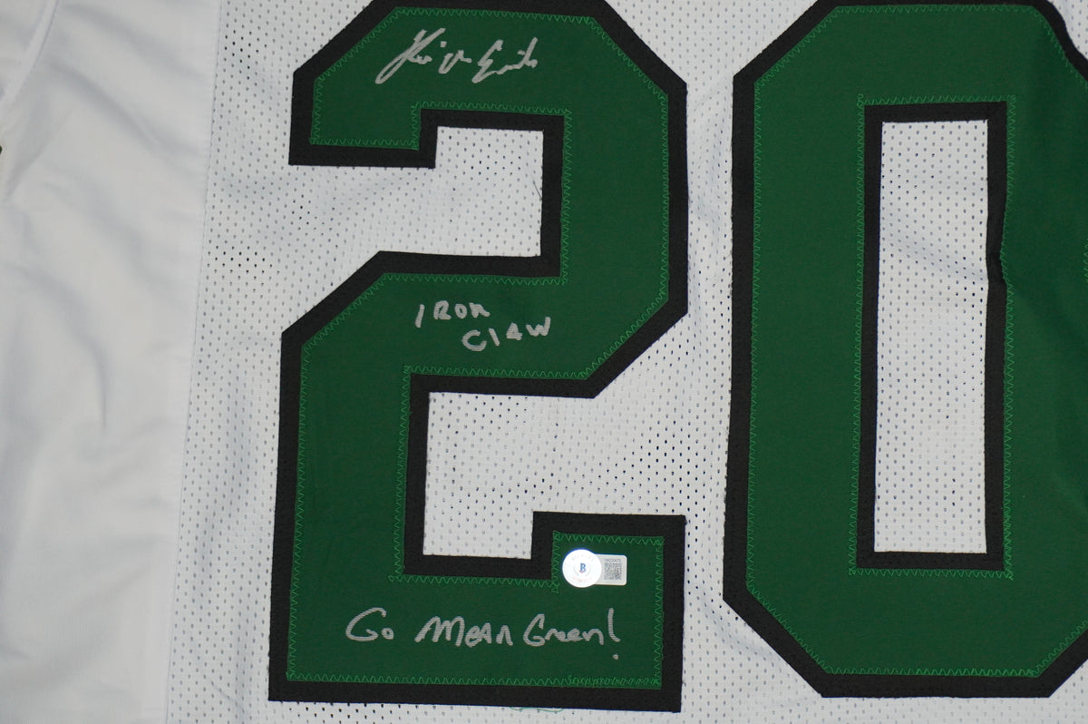 KEVIN VON ERICH ADKISSON NORTH TEXAS MEAN GREEN SIGNED White JERSEY Size L BAS