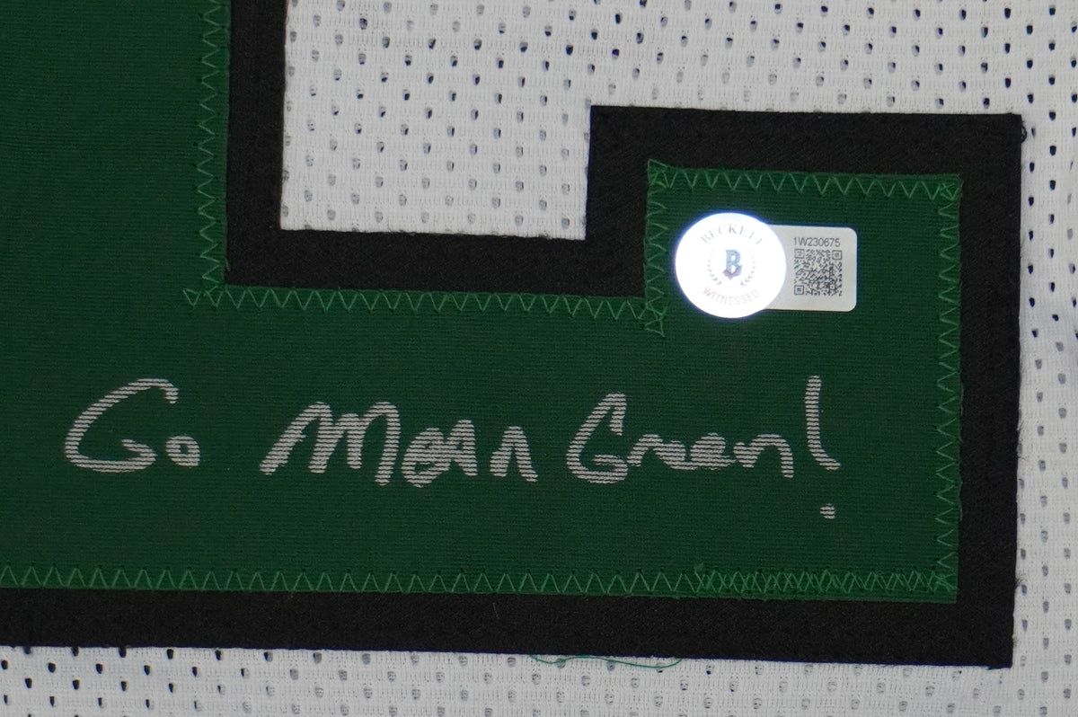 KEVIN VON ERICH ADKISSON NORTH TEXAS MEAN GREEN SIGNED White JERSEY Size L BAS