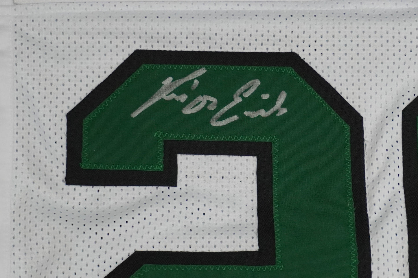 KEVIN VON ERICH ADKISSON NORTH TEXAS MEAN GREEN SIGNED White JERSEY Size L BAS