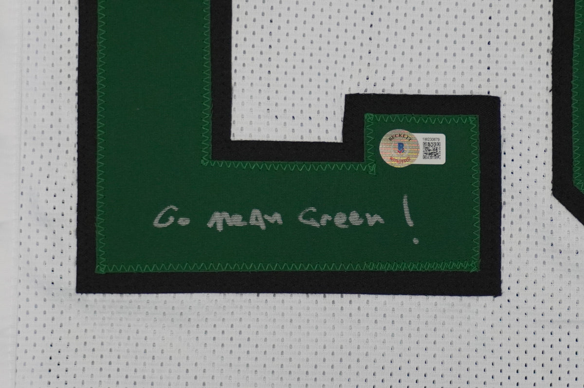 KEVIN VON ERICH ADKISSON NORTH TEXAS MEAN GREEN SIGNED White JERSEY Size M BAS