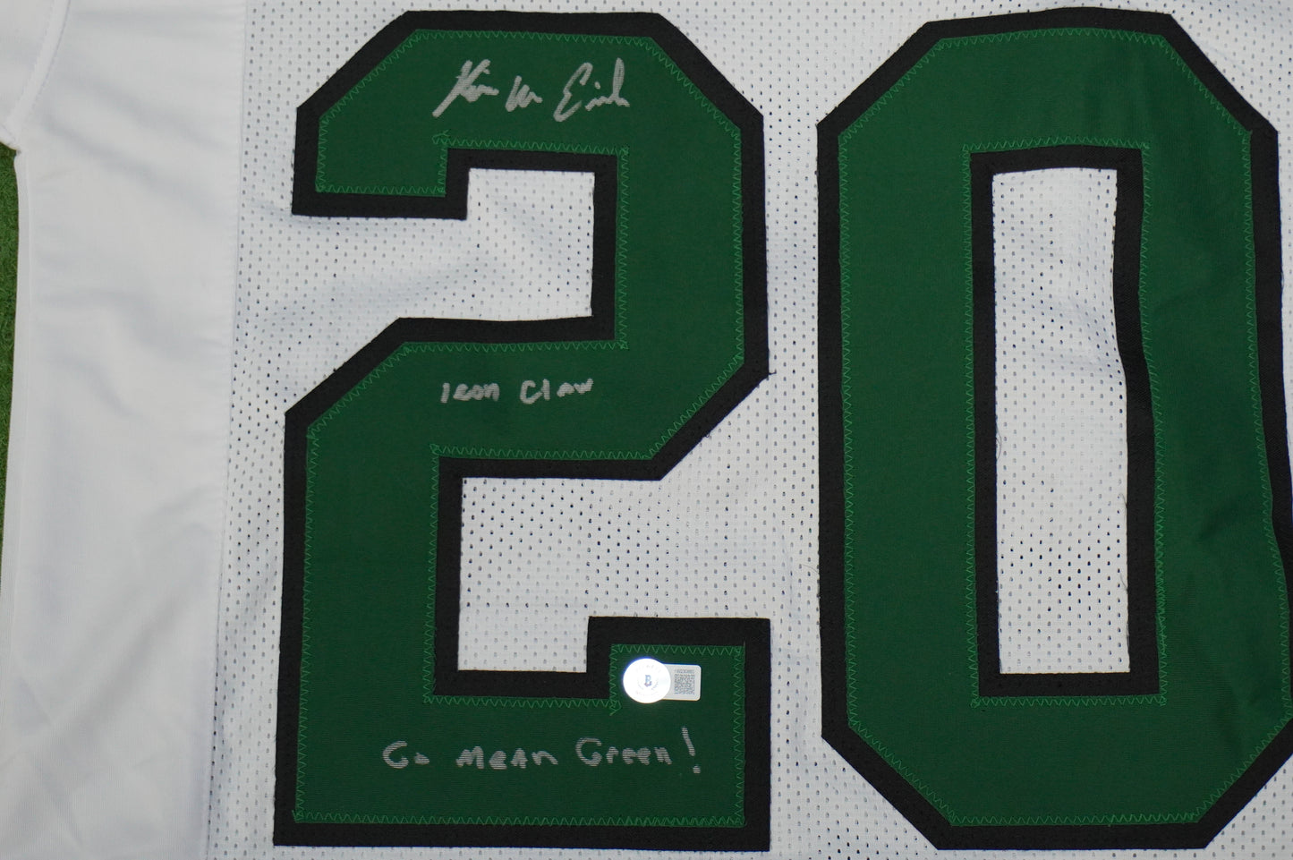 KEVIN VON ERICH ADKISSON NORTH TEXAS MEAN GREEN SIGNED White JERSEY Size M