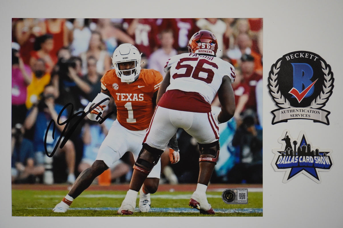 COLIN SIMMONS TEXAS LONGHORNS SIGNED vs OU 8x10 PHOTO BAS