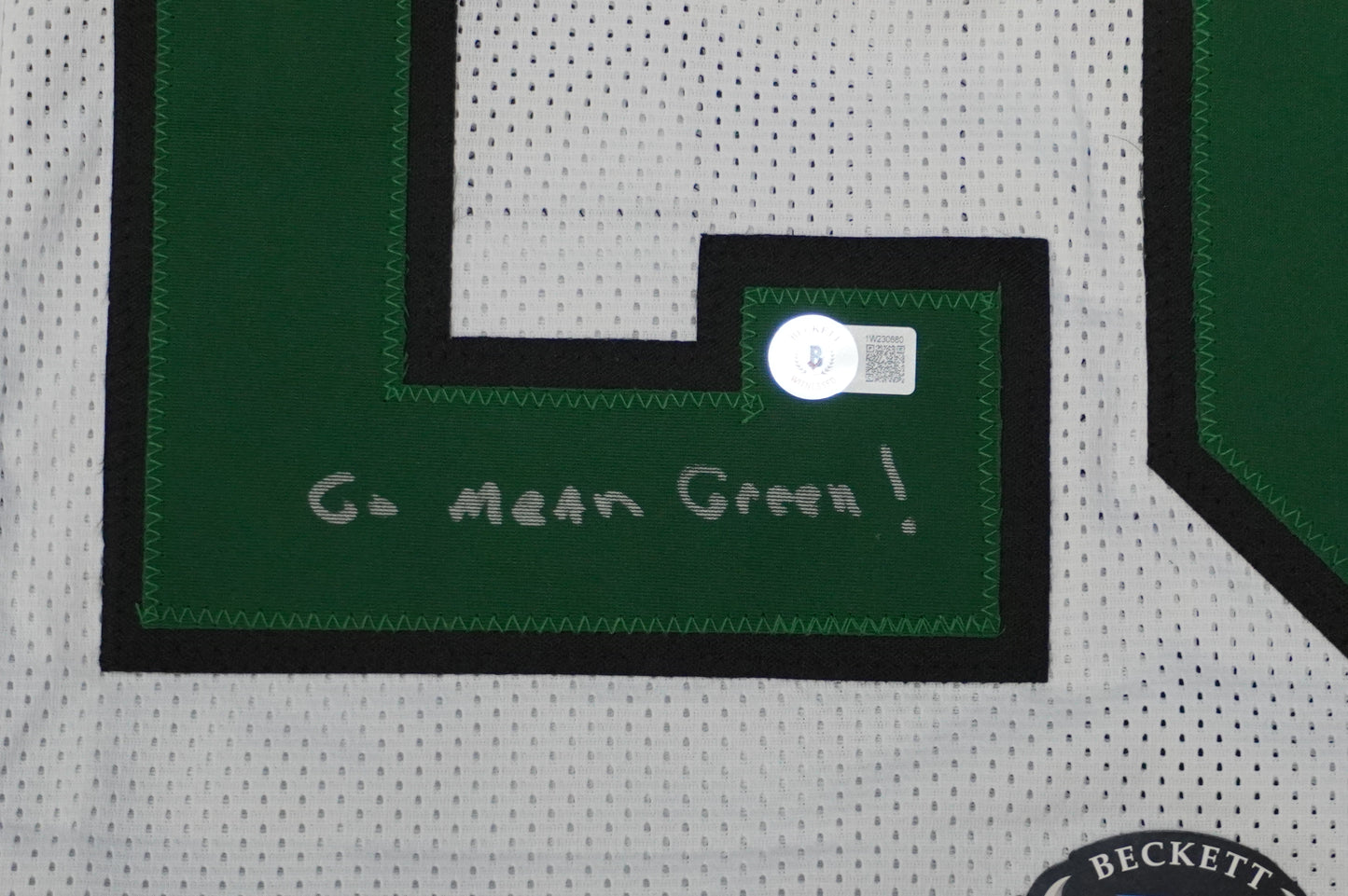 KEVIN VON ERICH ADKISSON NORTH TEXAS MEAN GREEN SIGNED White JERSEY Size M