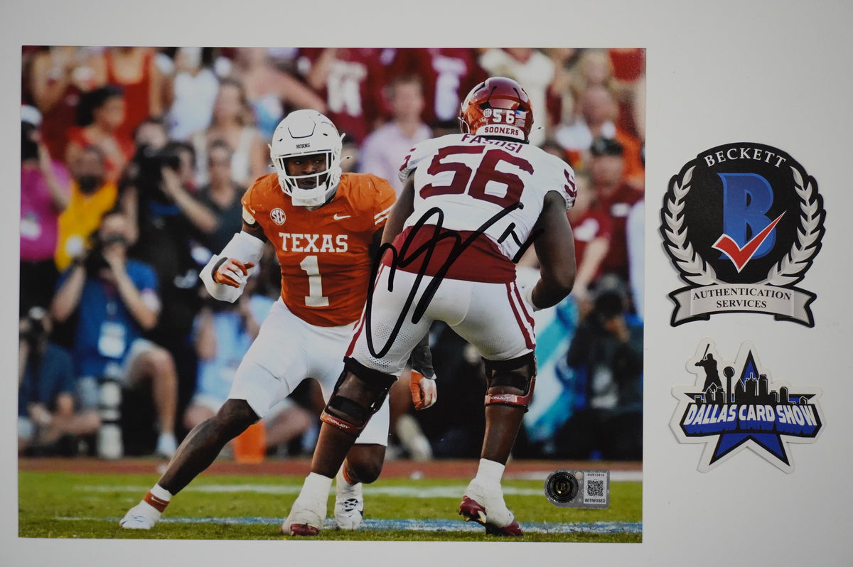 COLIN SIMMONS TEXAS LONGHORNS SIGNED vs OU 8x10 PHOTO BAS