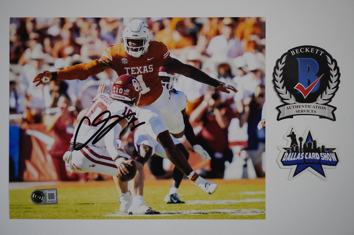 COLIN SIMMONS TEXAS LONGHORNS SIGNED OPENS ARMS 8x10 PHOTO BAS