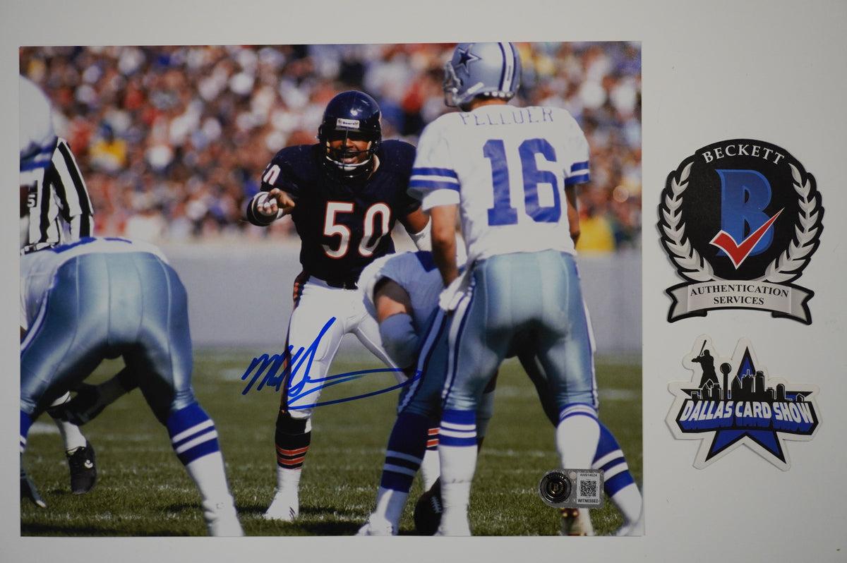 MIKE SINGLETARY CHICAGO BEARS SIGNED vs COWBOYS 8x10 PHOTO BAS