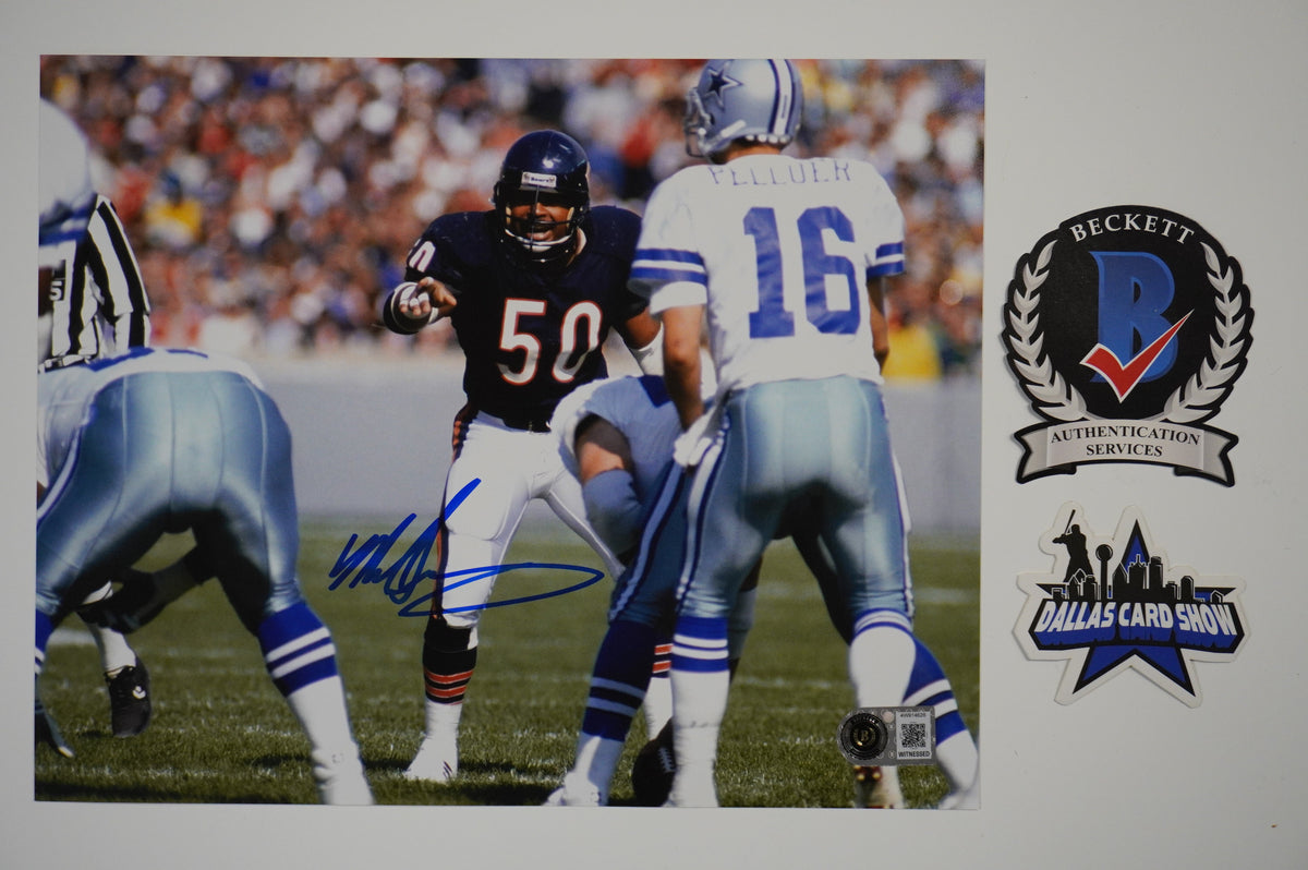 MIKE SINGLETARY CHICAGO BEARS SIGNED vs COWBOYS 8x10 PHOTO BAS