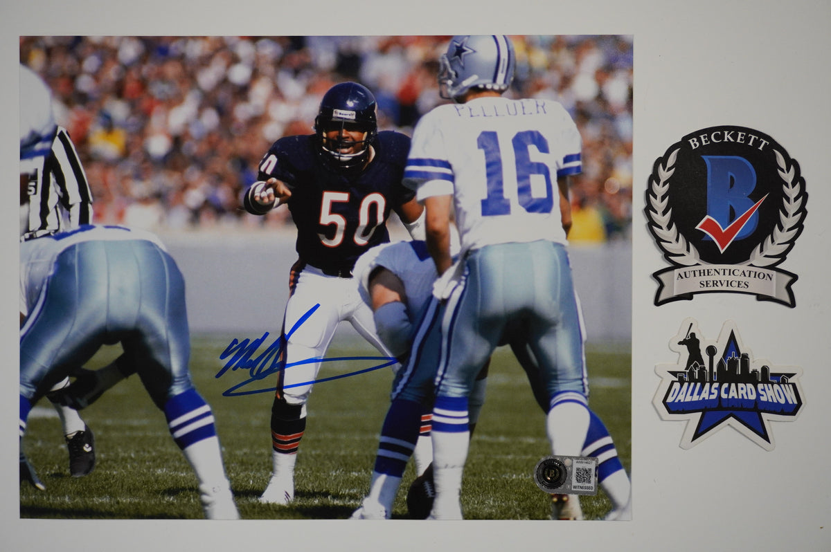 MIKE SINGLETARY CHICAGO BEARS SIGNED vs COWBOYS 8x10 PHOTO BAS