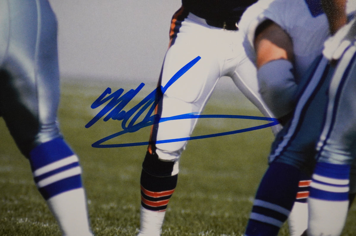 MIKE SINGLETARY CHICAGO BEARS SIGNED vs COWBOYS 8x10 PHOTO BAS