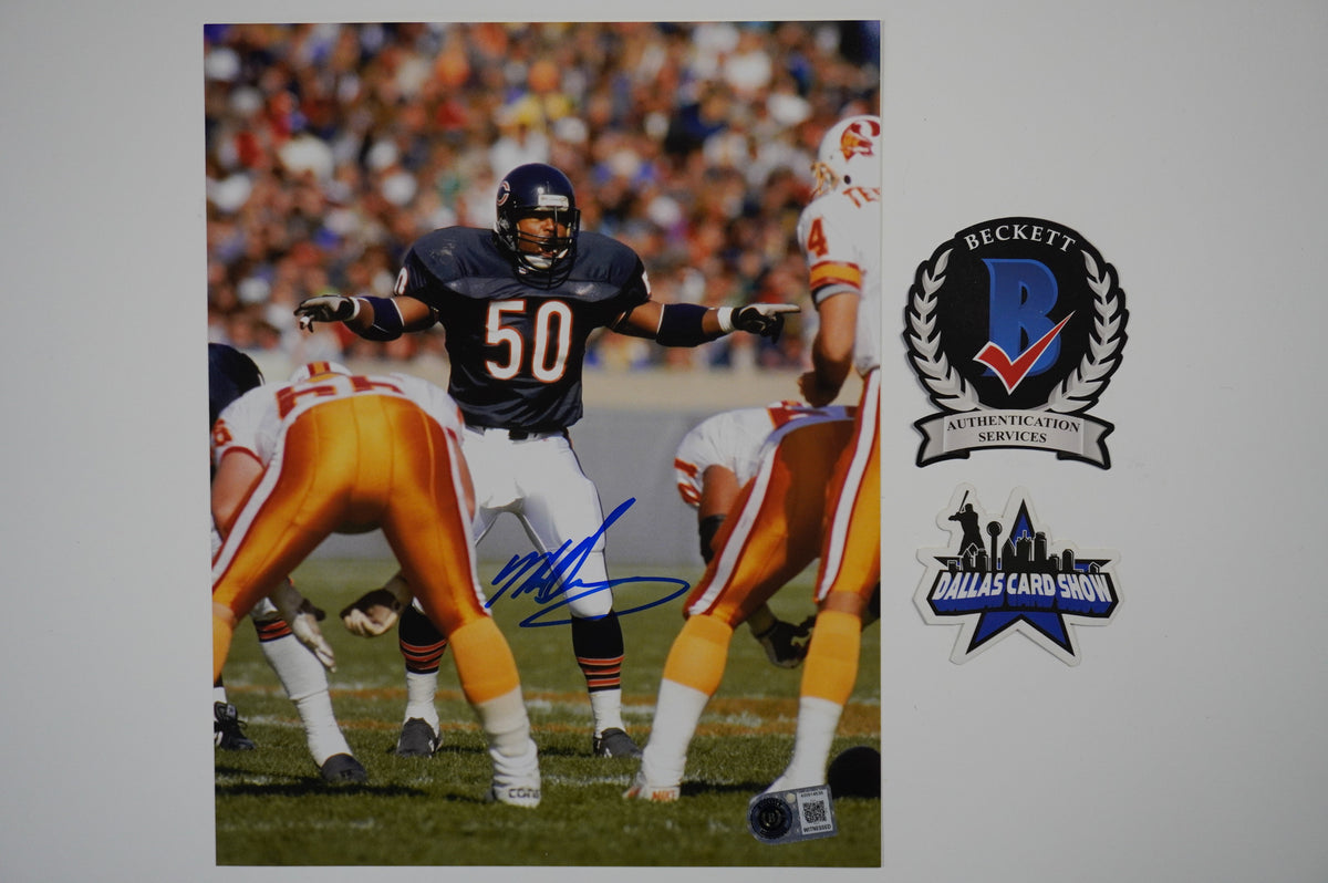MIKE SINGLETARY CHICAGO BEARS SIGNED vs TAMPA BAY 8x10 PHOTO BAS