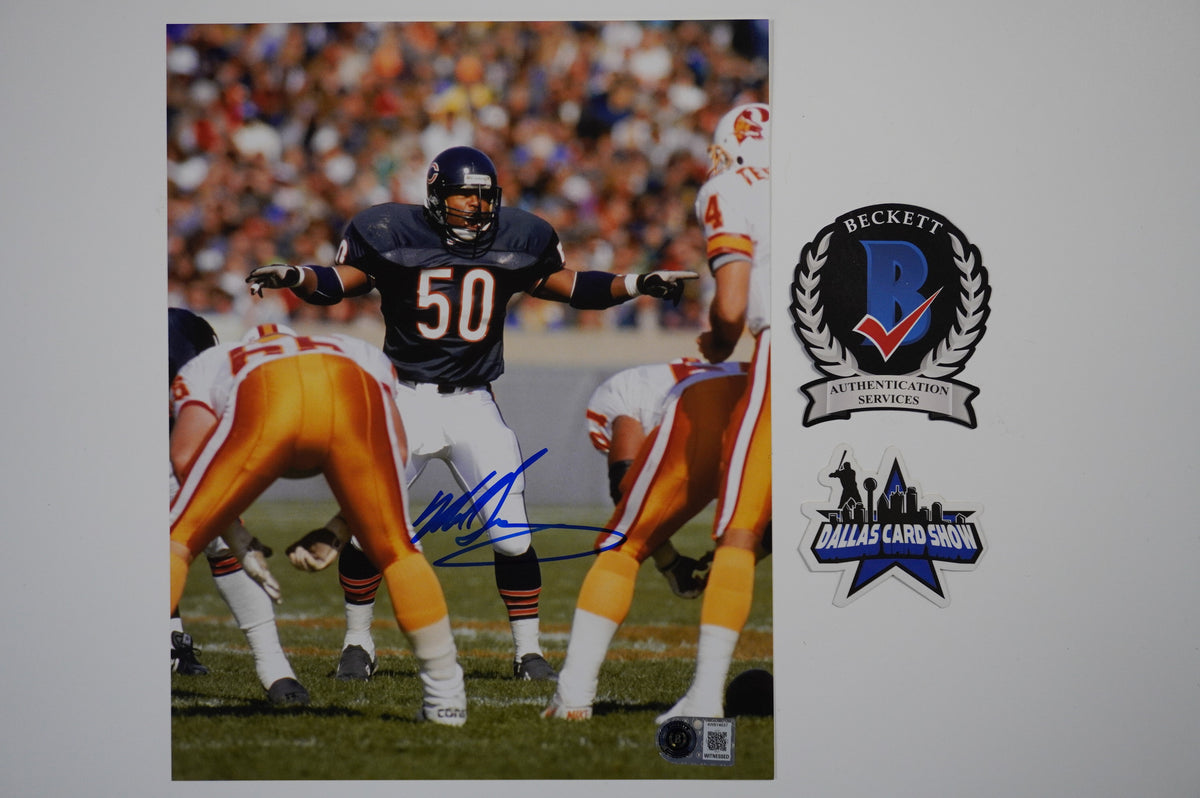 MIKE SINGLETARY CHICAGO BEARS SIGNED vs TAMPA BAY 8x10 PHOTO BAS