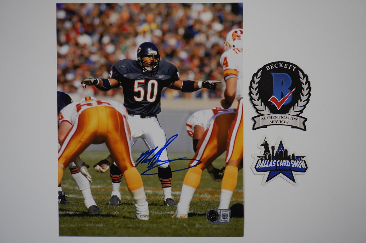 MIKE SINGLETARY CHICAGO BEARS SIGNED vs TAMPA BAY 8x10 PHOTO BAS