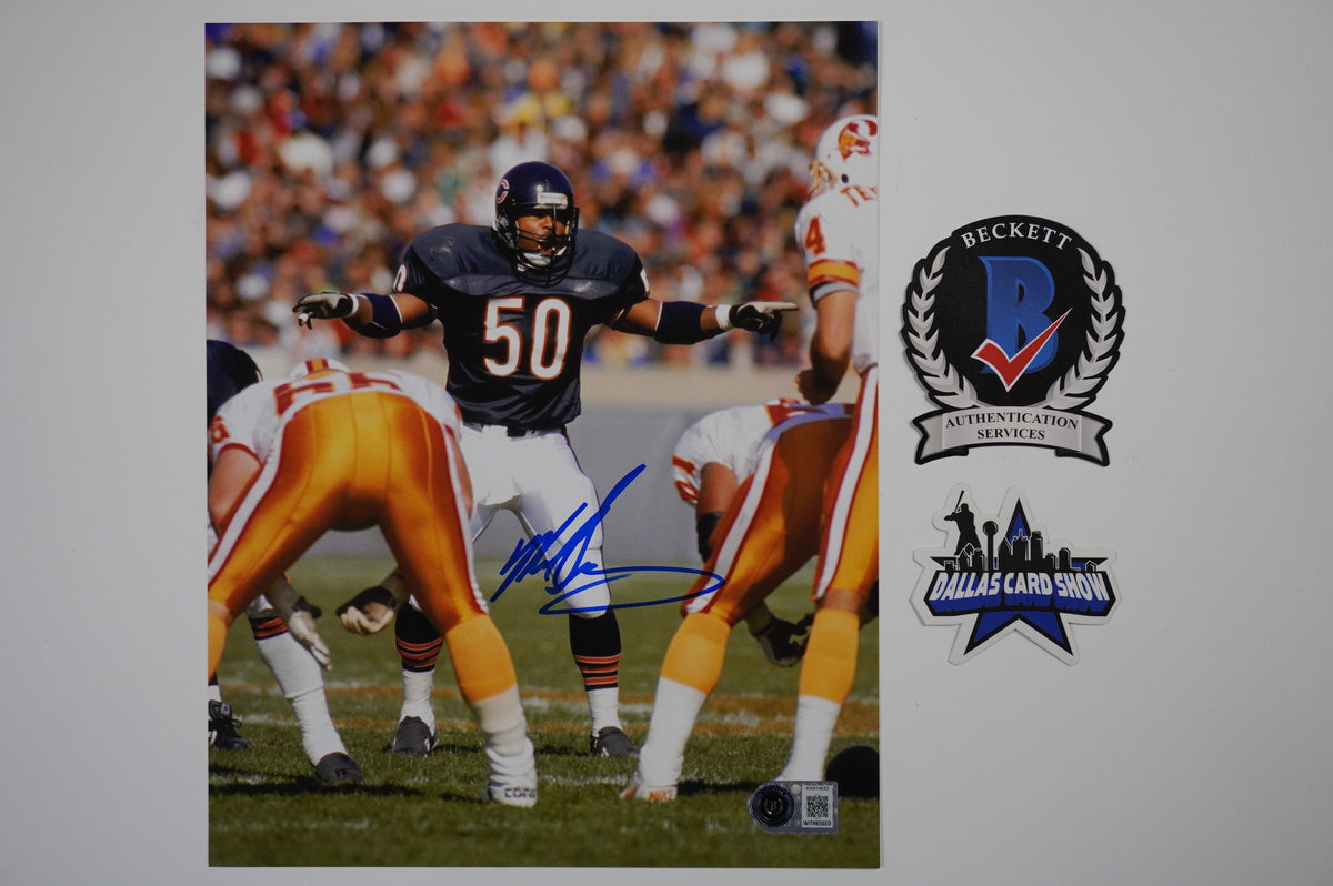 MIKE SINGLETARY CHICAGO BEARS SIGNED vs TAMPA BAY 8x10 PHOTO BAS