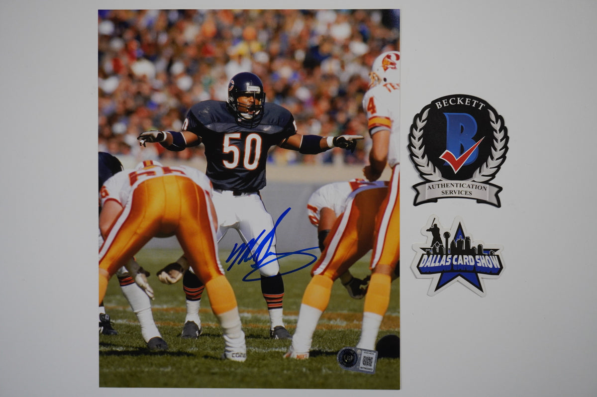 MIKE SINGLETARY CHICAGO BEARS SIGNED vs TAMPA BAY 8x10 PHOTO BAS