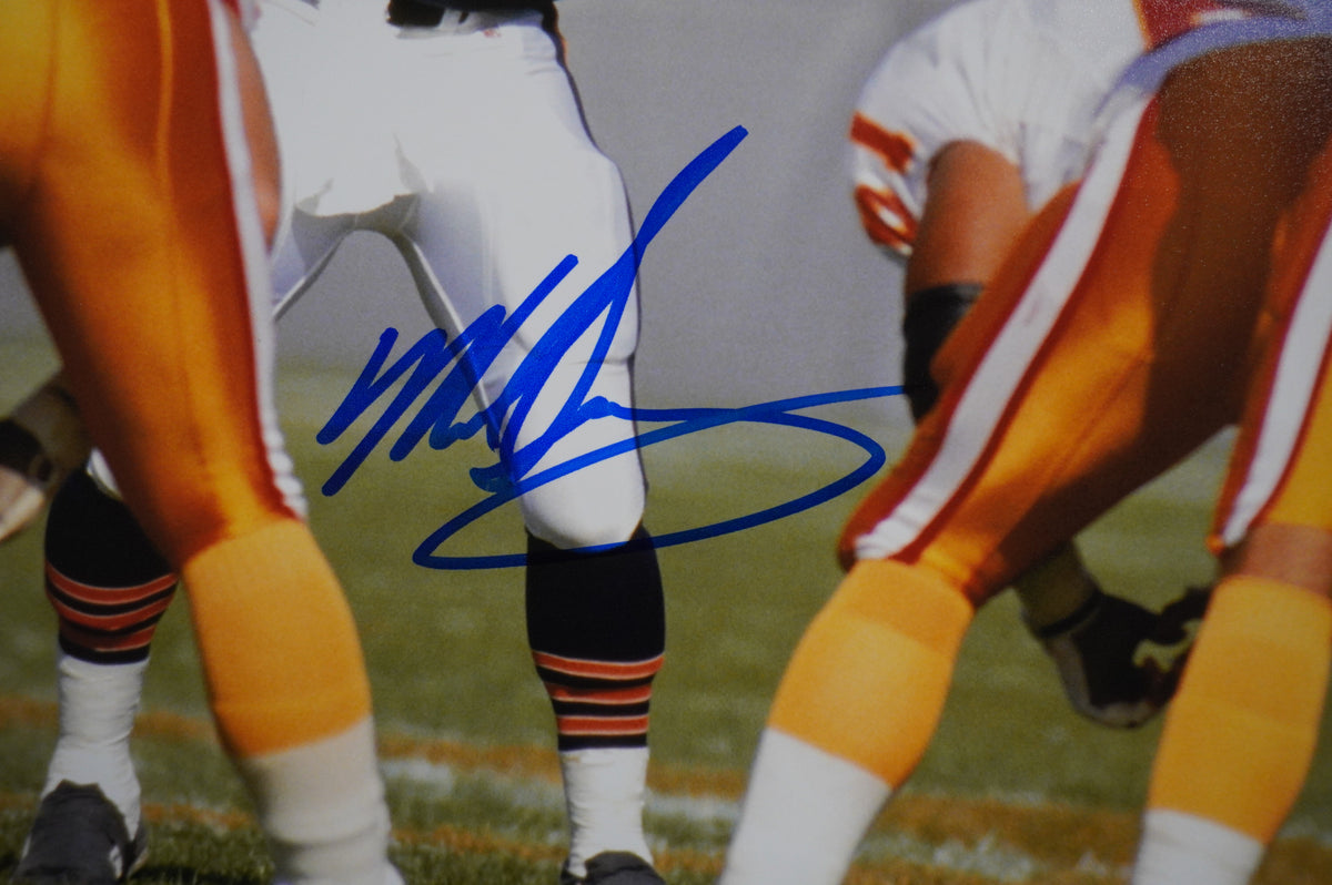 MIKE SINGLETARY CHICAGO BEARS SIGNED vs TAMPA BAY 8x10 PHOTO BAS
