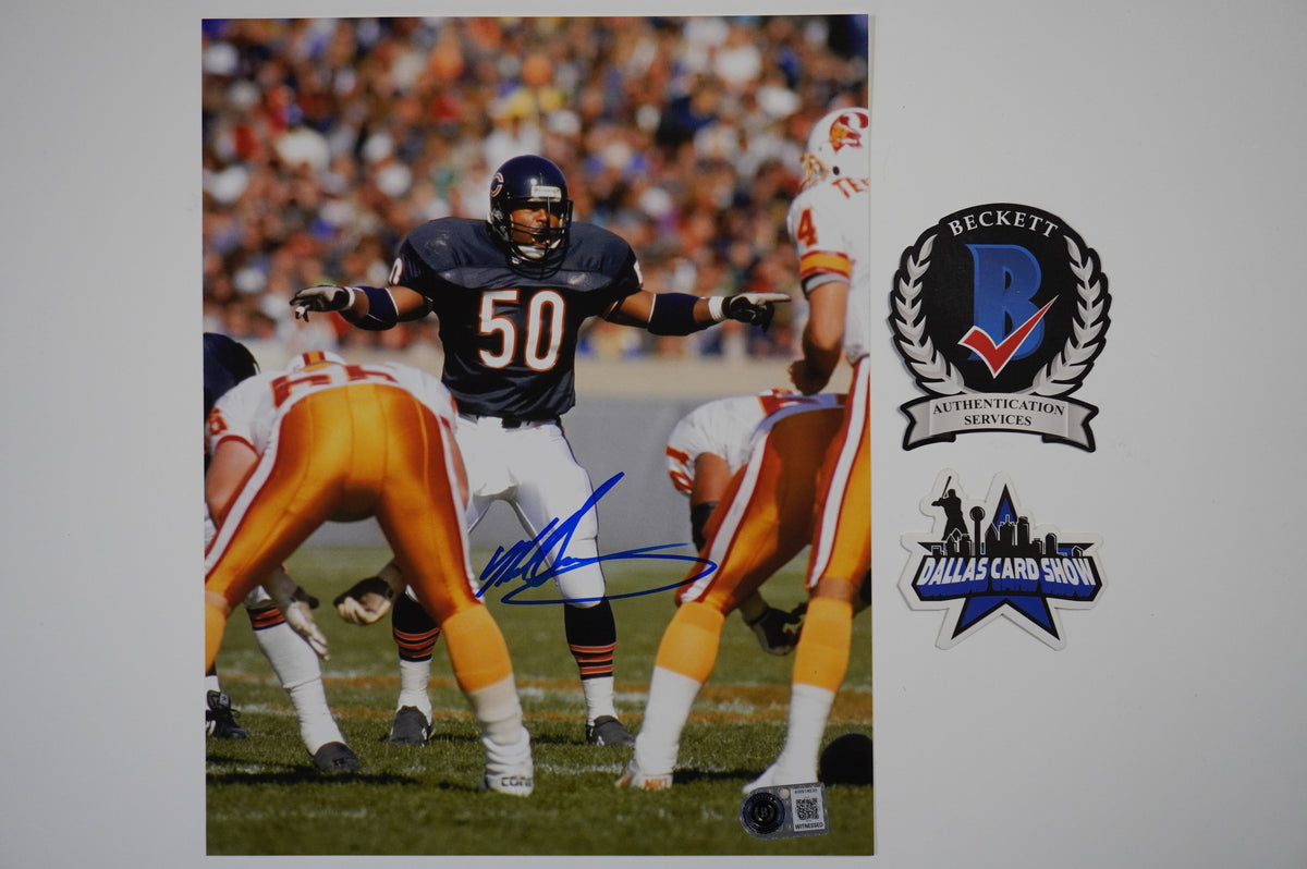 MIKE SINGLETARY CHICAGO BEARS SIGNED vs TAMPA BAY 8x10 PHOTO BAS
