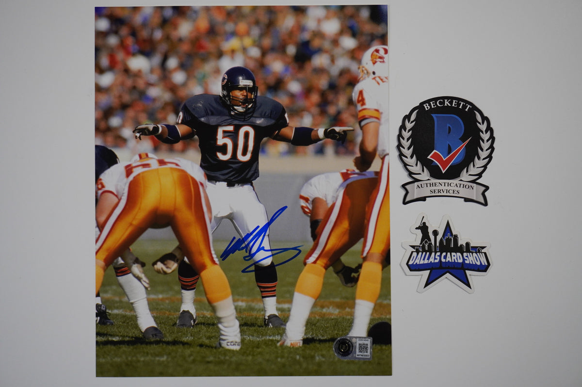 MIKE SINGLETARY CHICAGO BEARS SIGNED vs TAMPA BAY 8x10 PHOTO BAS