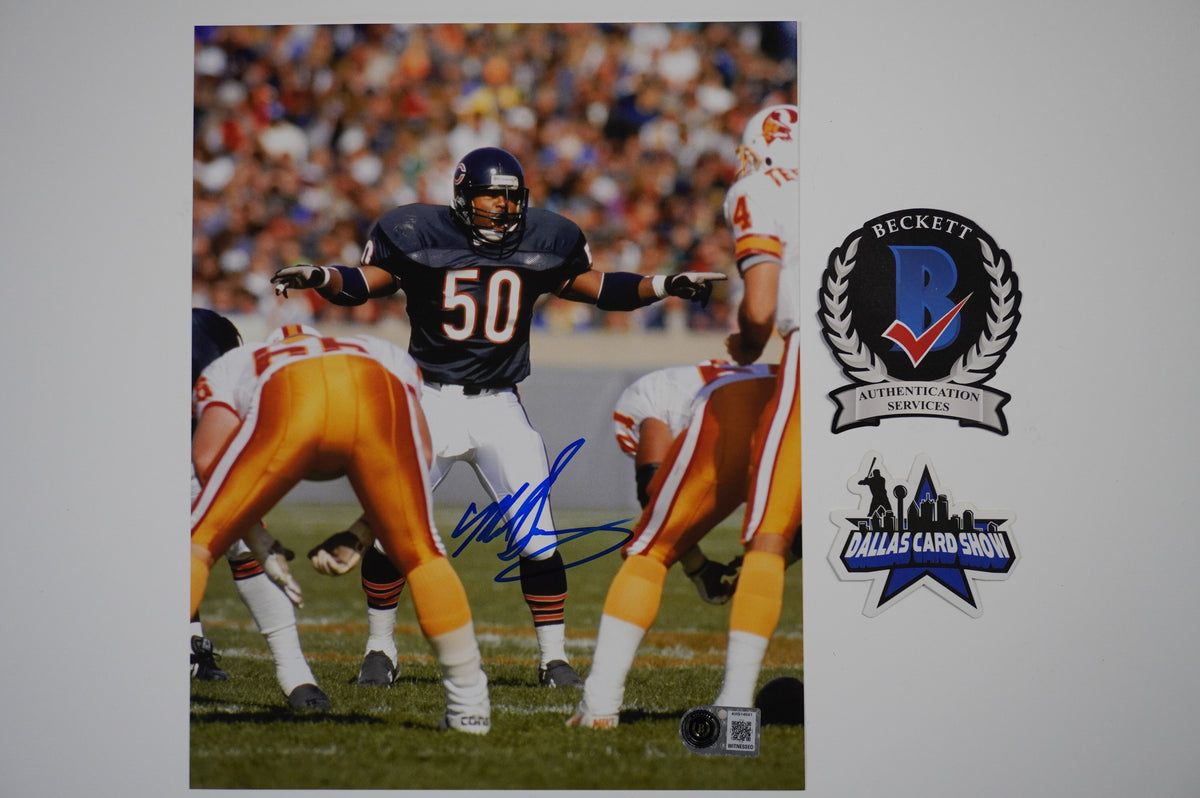 MIKE SINGLETARY CHICAGO BEARS SIGNED vs TAMPA BAY 8x10 PHOTO BAS