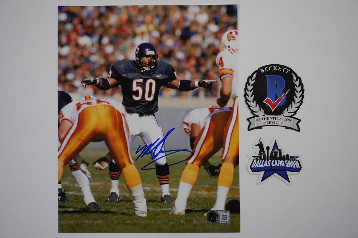MIKE SINGLETARY CHICAGO BEARS SIGNED vs TAMPA BAY 8x10 PHOTO BAS
