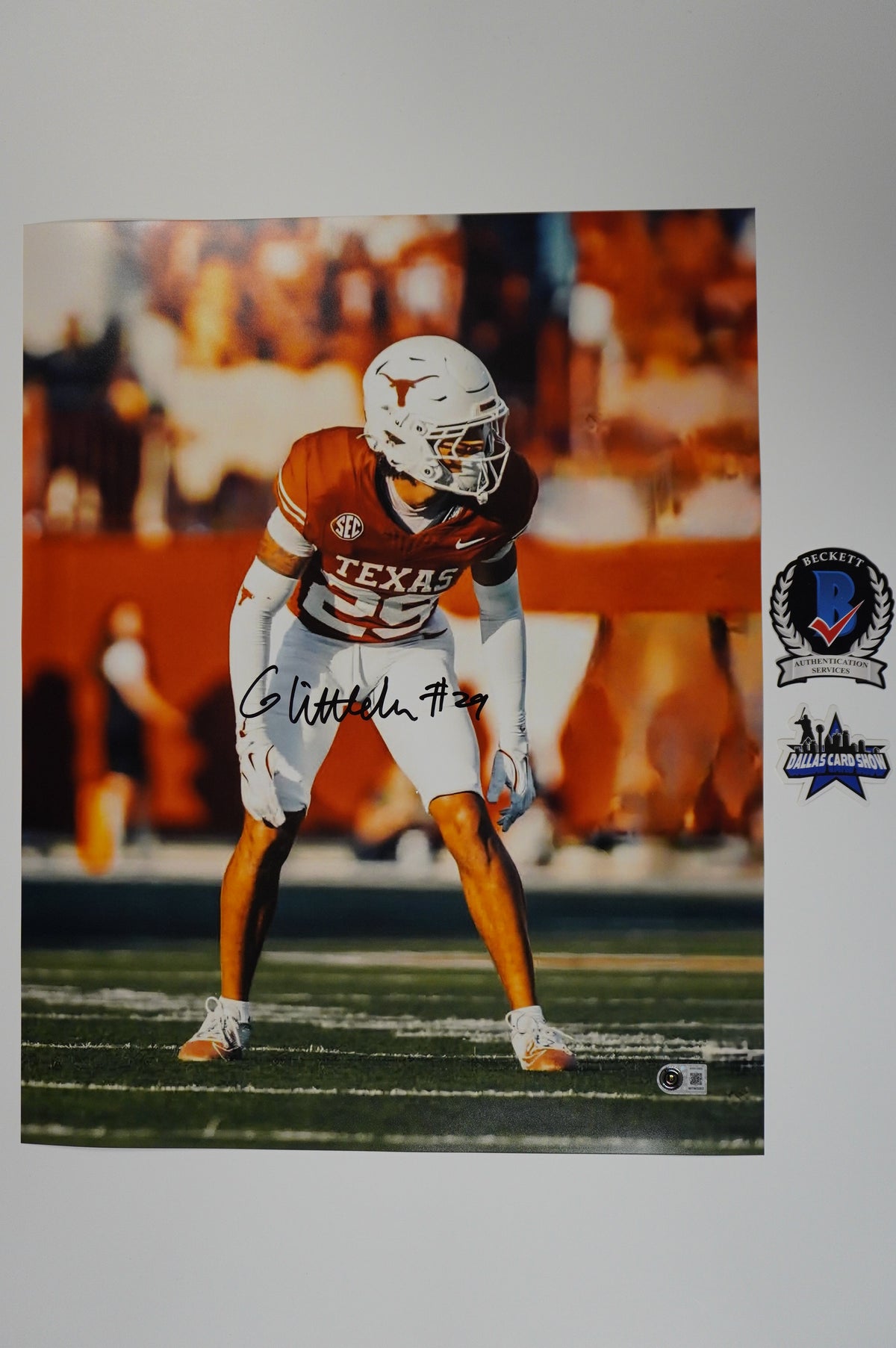 GRACESON LITTLETON TEXAS LONGHORNS SIGNED Focused 16x20 PHOTO BAS