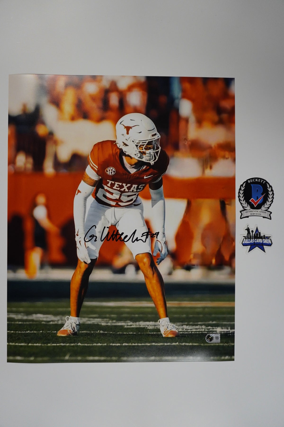 GRACESON LITTLETON TEXAS LONGHORNS SIGNED Focused 16x20 PHOTO BAS
