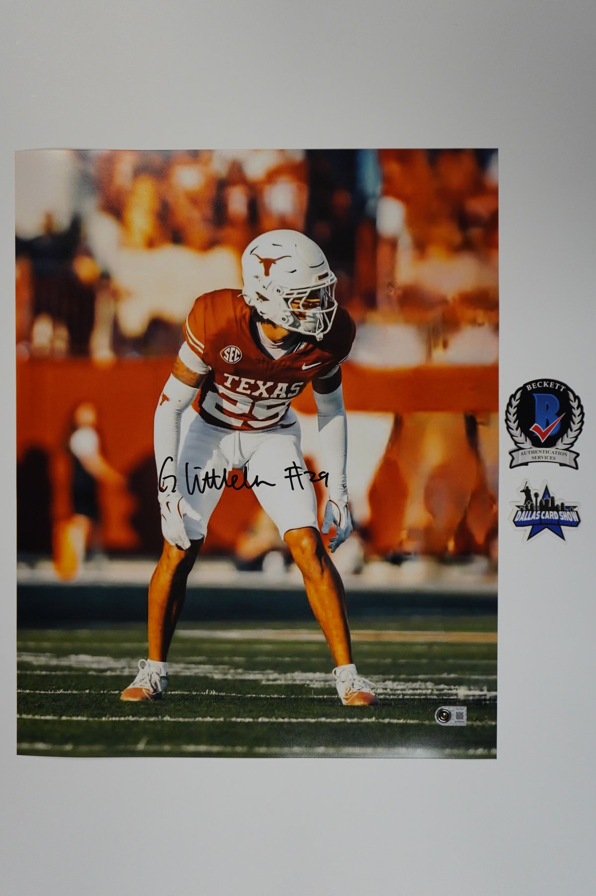GRACESON LITTLETON TEXAS LONGHORNS SIGNED Focused 16x20 PHOTO BAS