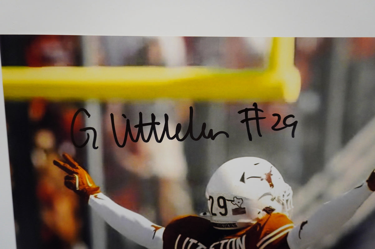 GRACESON LITTLETON TEXAS LONGHORNS SIGNED Incomplete 16x20 PHOTO BAS