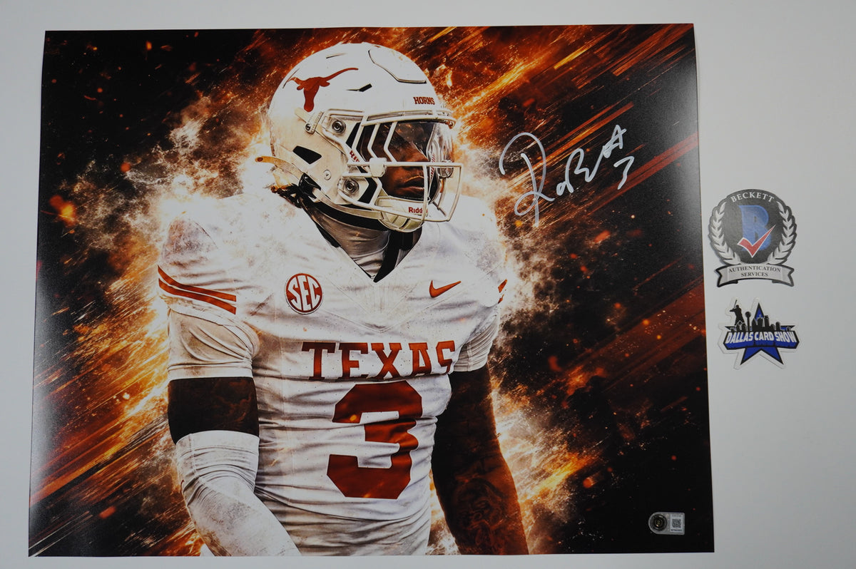 RASHEEM BILES TEXAS LONGHORNS SIGNED CUSTOM 16x20 PHOTO BAS