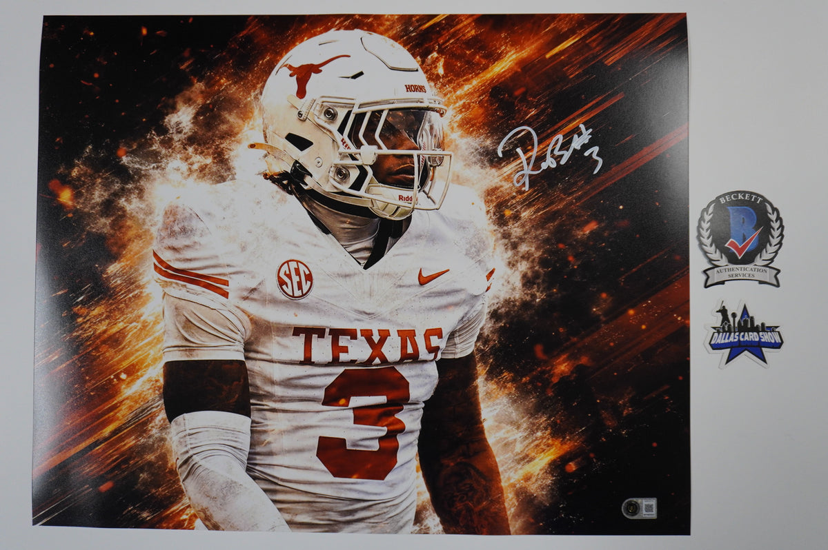 RASHEEM BILES TEXAS LONGHORNS SIGNED CUSTOM 16x20 PHOTO BAS