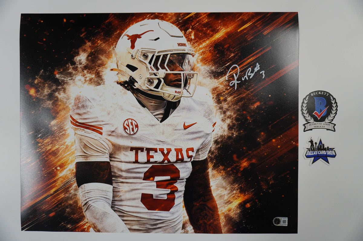 RASHEEM BILES TEXAS LONGHORNS SIGNED CUSTOM 16x20 PHOTO BAS