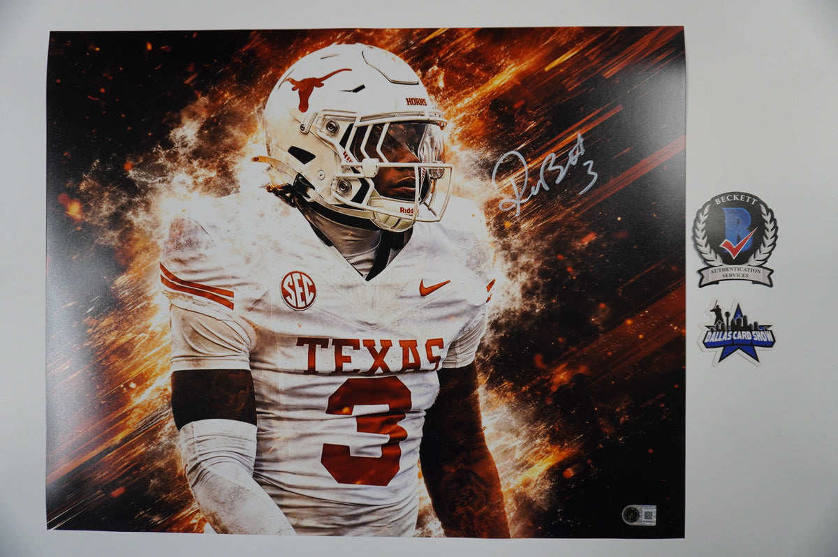 RASHEEM BILES TEXAS LONGHORNS SIGNED CUSTOM 16x20 PHOTO BAS