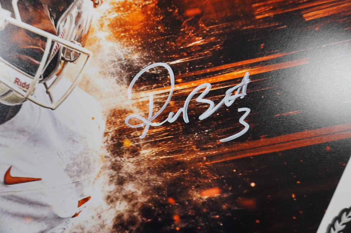 RASHEEM BILES TEXAS LONGHORNS SIGNED CUSTOM 16x20 PHOTO BAS