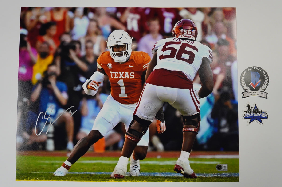 COLIN SIMMONS TEXAS LONGHORNS SIGNED vs OU 16x20 PHOTO BAS