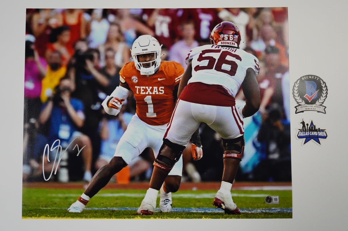 COLIN SIMMONS TEXAS LONGHORNS SIGNED vs OU 16x20 PHOTO BAS
