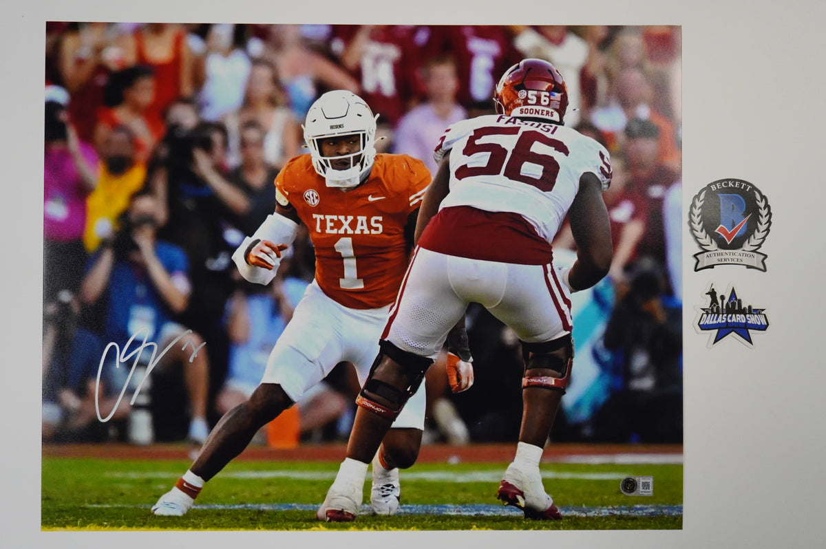 COLIN SIMMONS TEXAS LONGHORNS SIGNED vs OU 16x20 PHOTO BAS