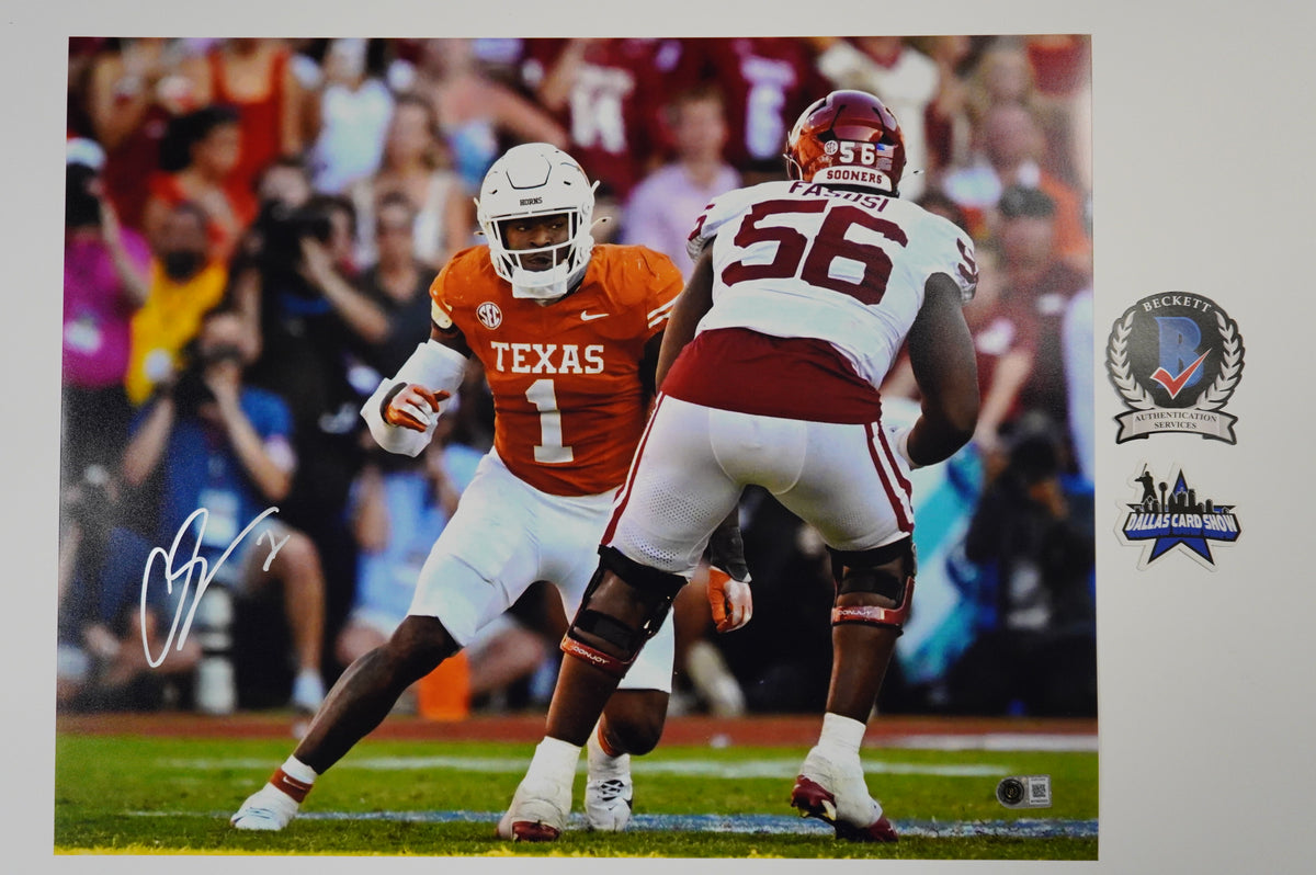 COLIN SIMMONS TEXAS LONGHORNS SIGNED vs OU 16x20 PHOTO BAS