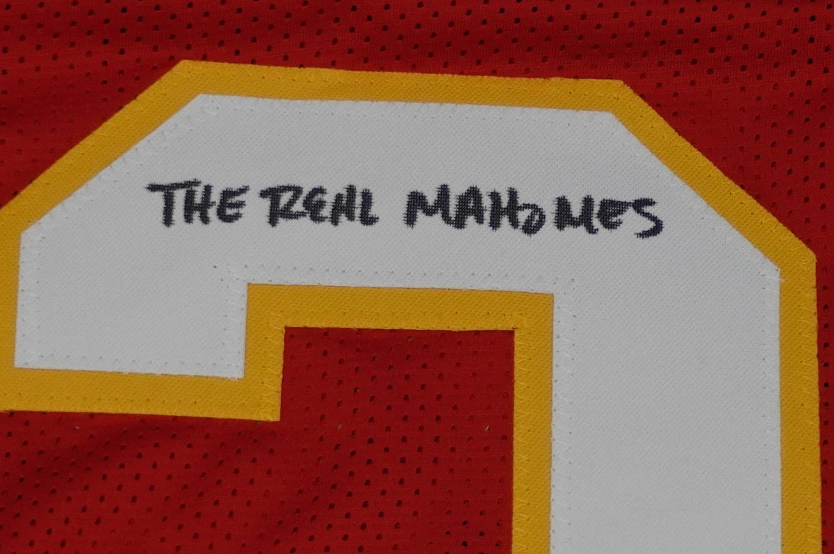 PAT PATRICK MAHOMES SR SIGNED JERSEY KC CHIEFS w/The Real Who'sYourDaddy BAS