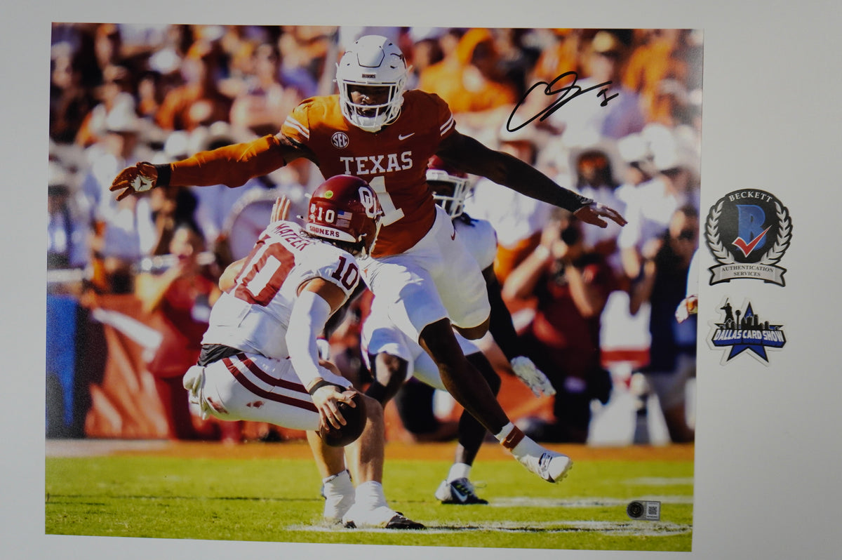 COLIN SIMMONS TEXAS LONGHORNS SIGNED OPENS ARMS 16x20 PHOTO BAS