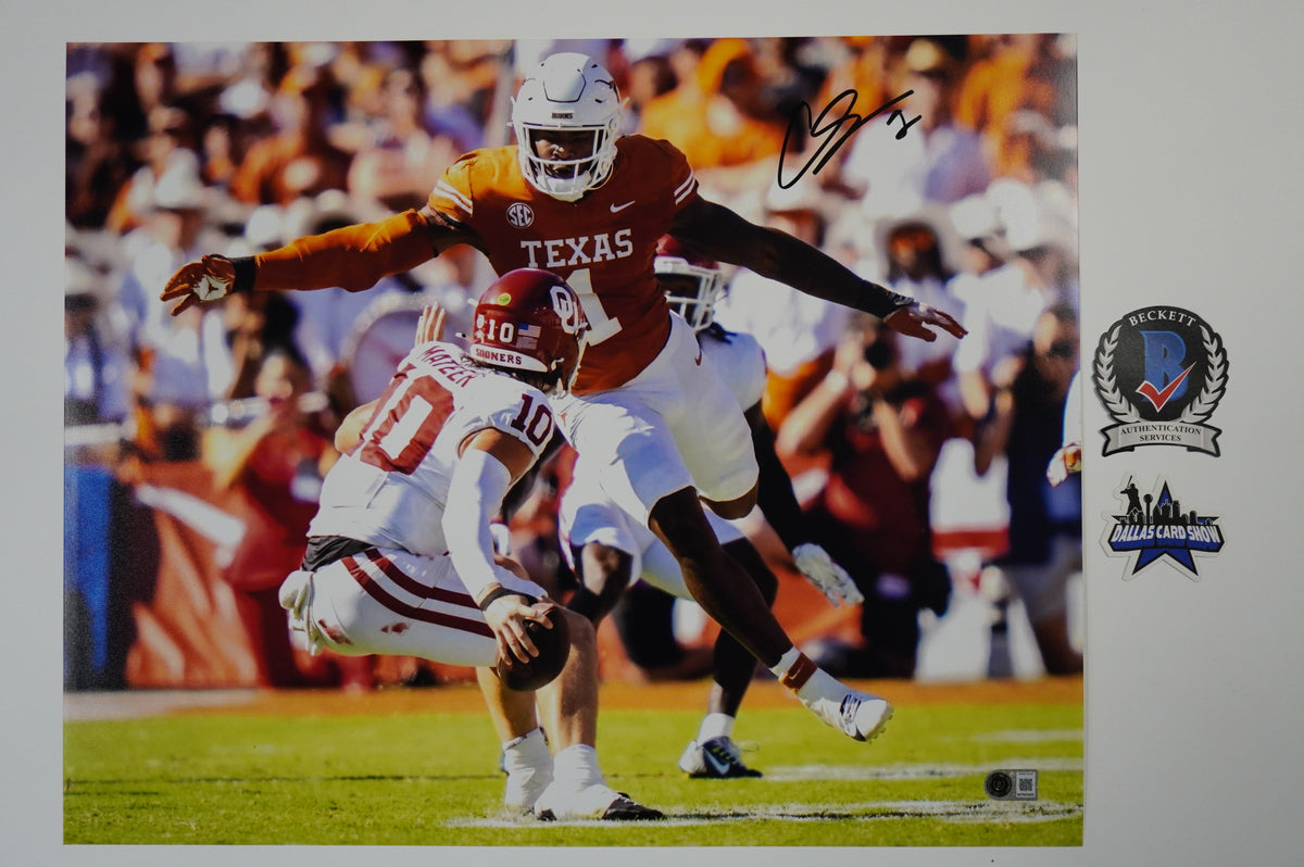 COLIN SIMMONS TEXAS LONGHORNS SIGNED OPENS ARMS 16x20 PHOTO BAS