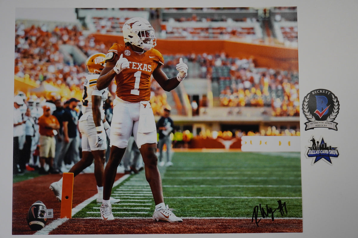 RYAN WINGO TEXAS LOGNHORNS SIGNED TD 16x20 PHOTO BAS