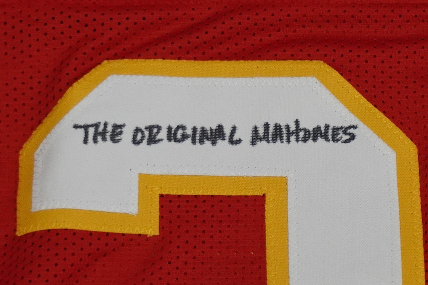 PAT PATRICK MAHOMES SR SIGNED JERSEY KC CHIEFS w/The OG Who'sYourDaddy BAS