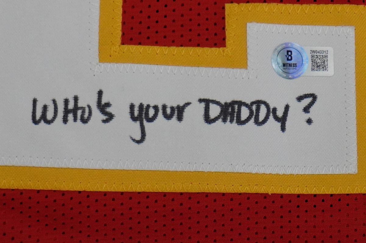PAT PATRICK MAHOMES SR SIGNED JERSEY KC CHIEFS w/The OG Who'sYourDaddy BAS