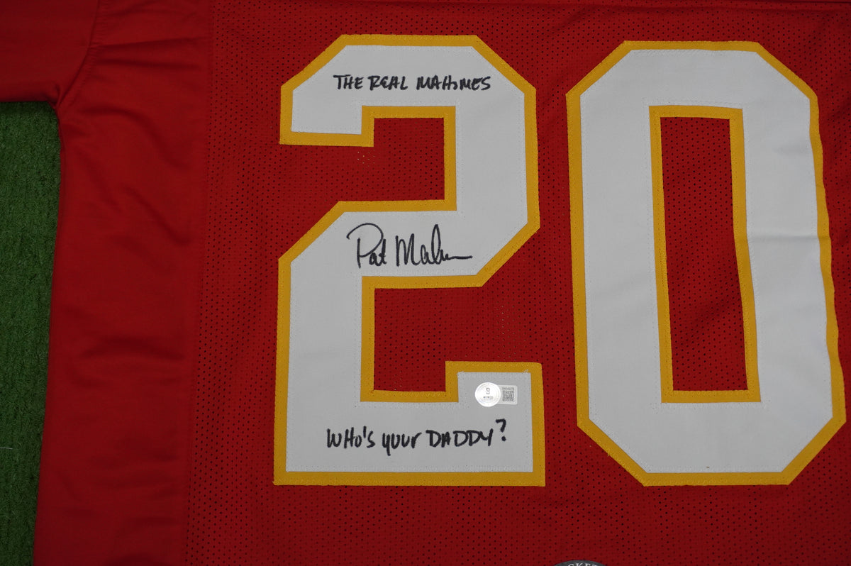 PAT PATRICK MAHOMES SR SIGNED JERSEY KC CHIEFS w/The Real Who'sYourDaddy BAS