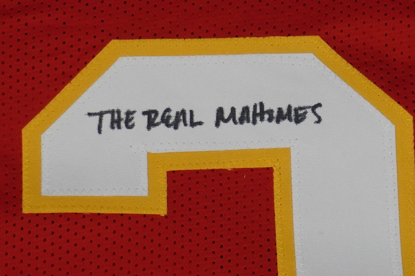 PAT PATRICK MAHOMES SR SIGNED JERSEY KC CHIEFS w/The Real Who'sYourDaddy BAS