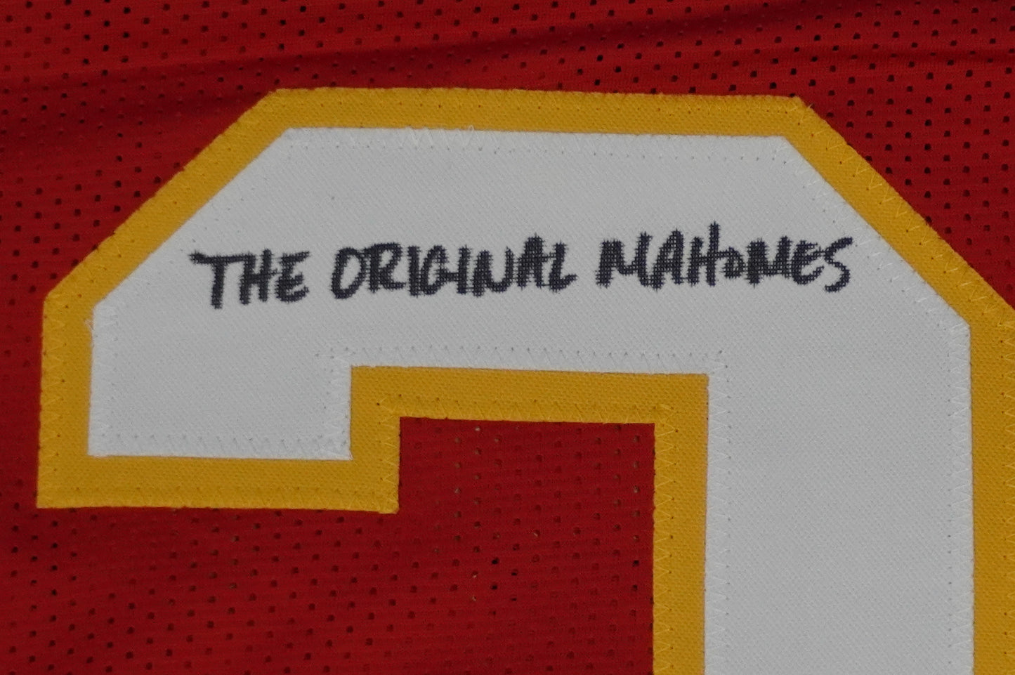 PAT PATRICK MAHOMES SR SIGNED JERSEY KC CHIEFS w/The OG Who'sYourDaddy BAS
