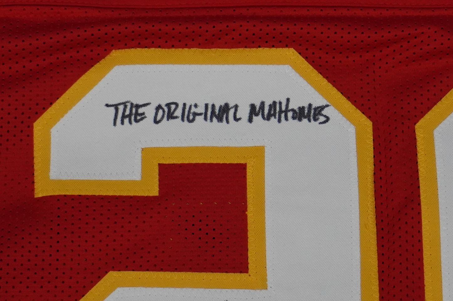 PAT PATRICK MAHOMES SR SIGNED JERSEY KC CHIEFS w/The OG Who'sYourDaddy BAS